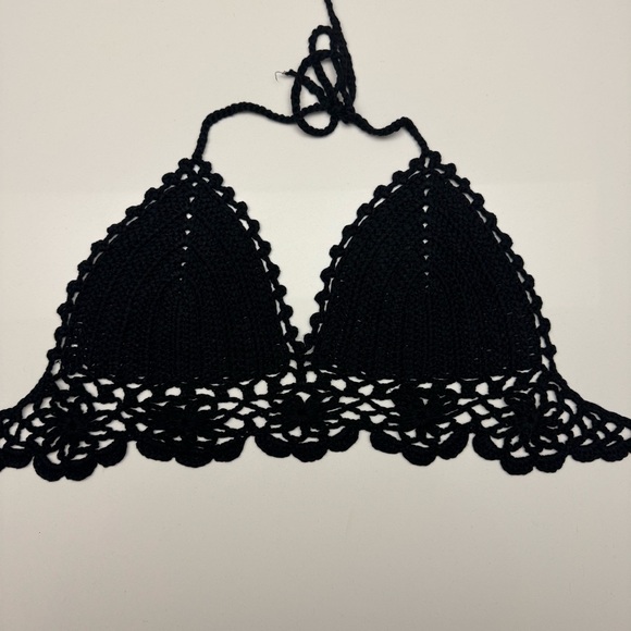 2 piece black crochet cover-up beach set - Picture 2 of 4